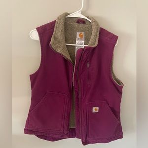 Carhartt Purple Vest with Tan Lining